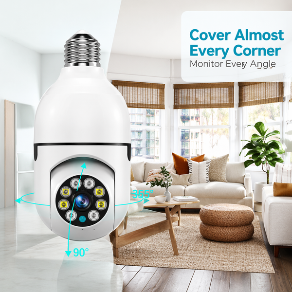 360° WiFi Bulb Security Camera – Smart Home Surveillance (E27 Socket)